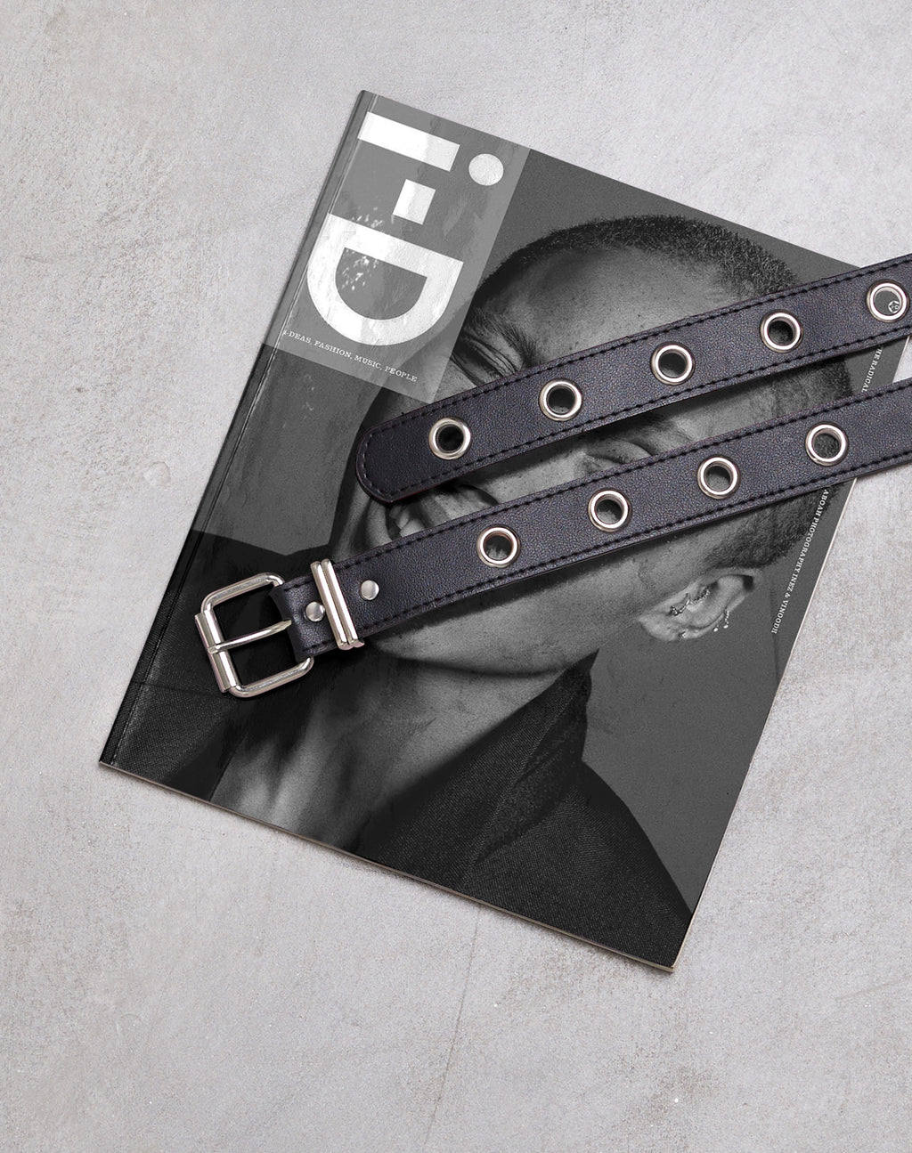 Single Eyelet Grommet Belt in PU Leather Black