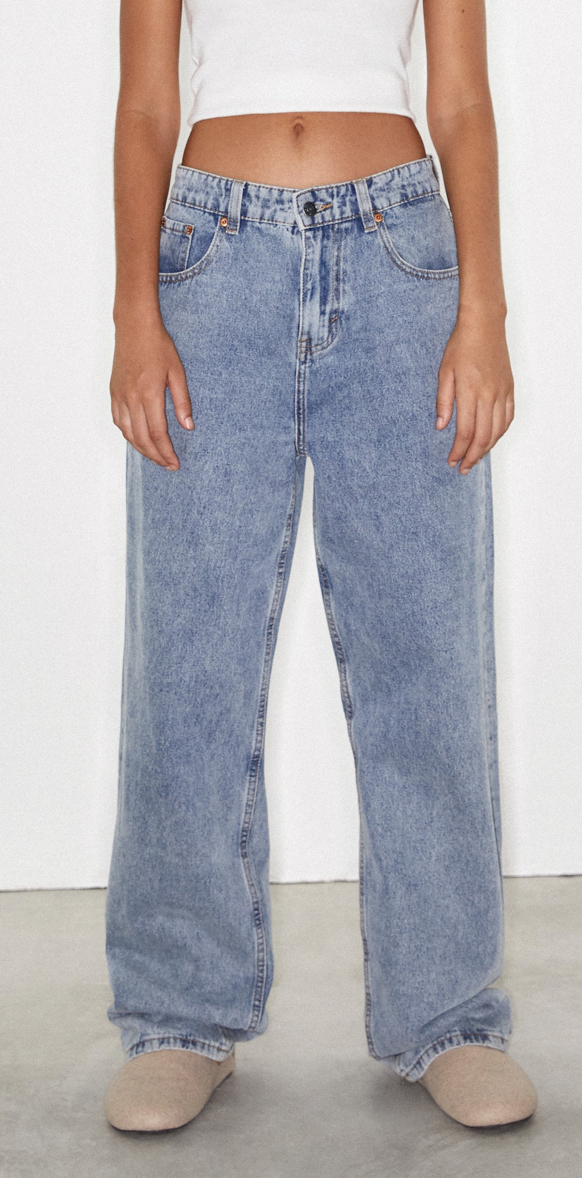 90's Wide Leg Light Blue Denim Jeans | Parallel – motelrocks.com