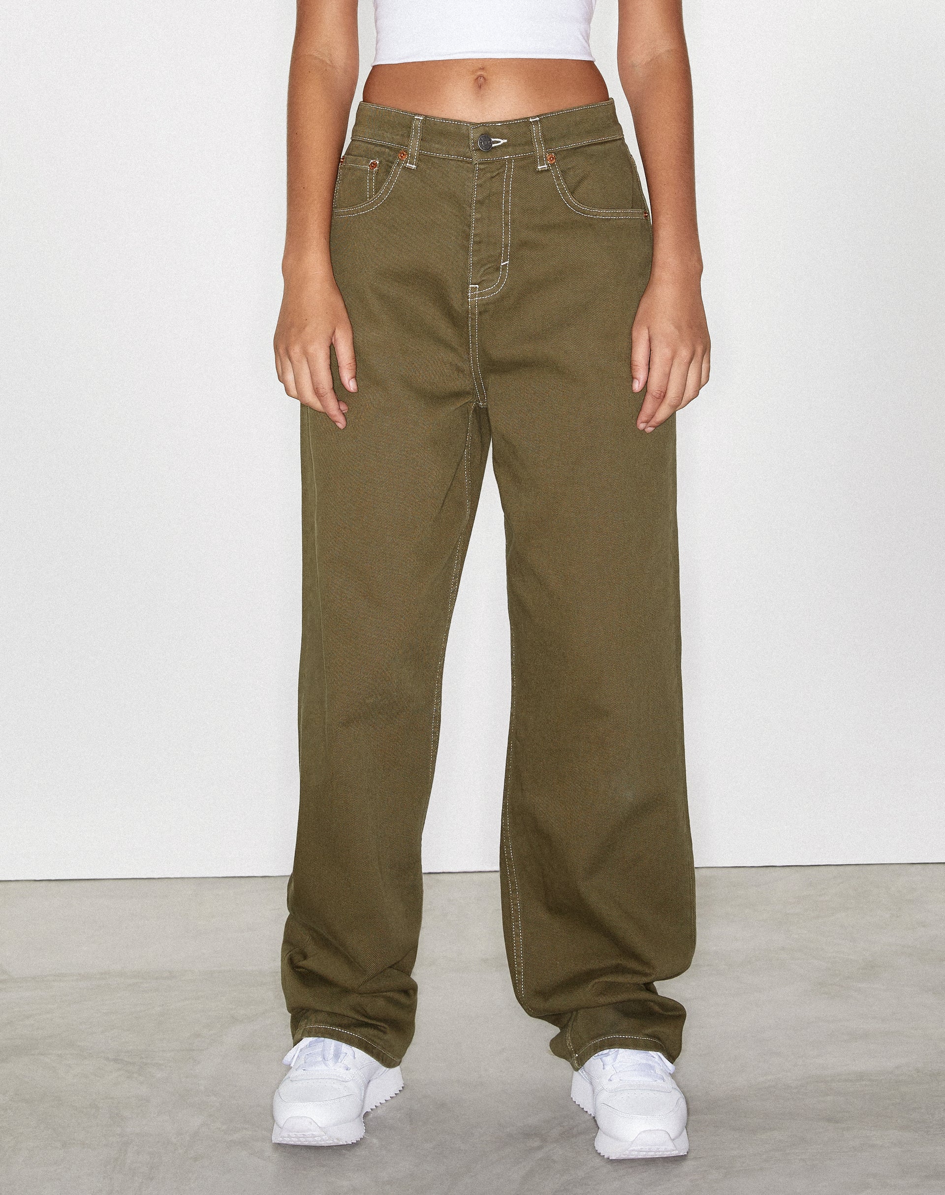 Image of Parallel Jeans in Military Green