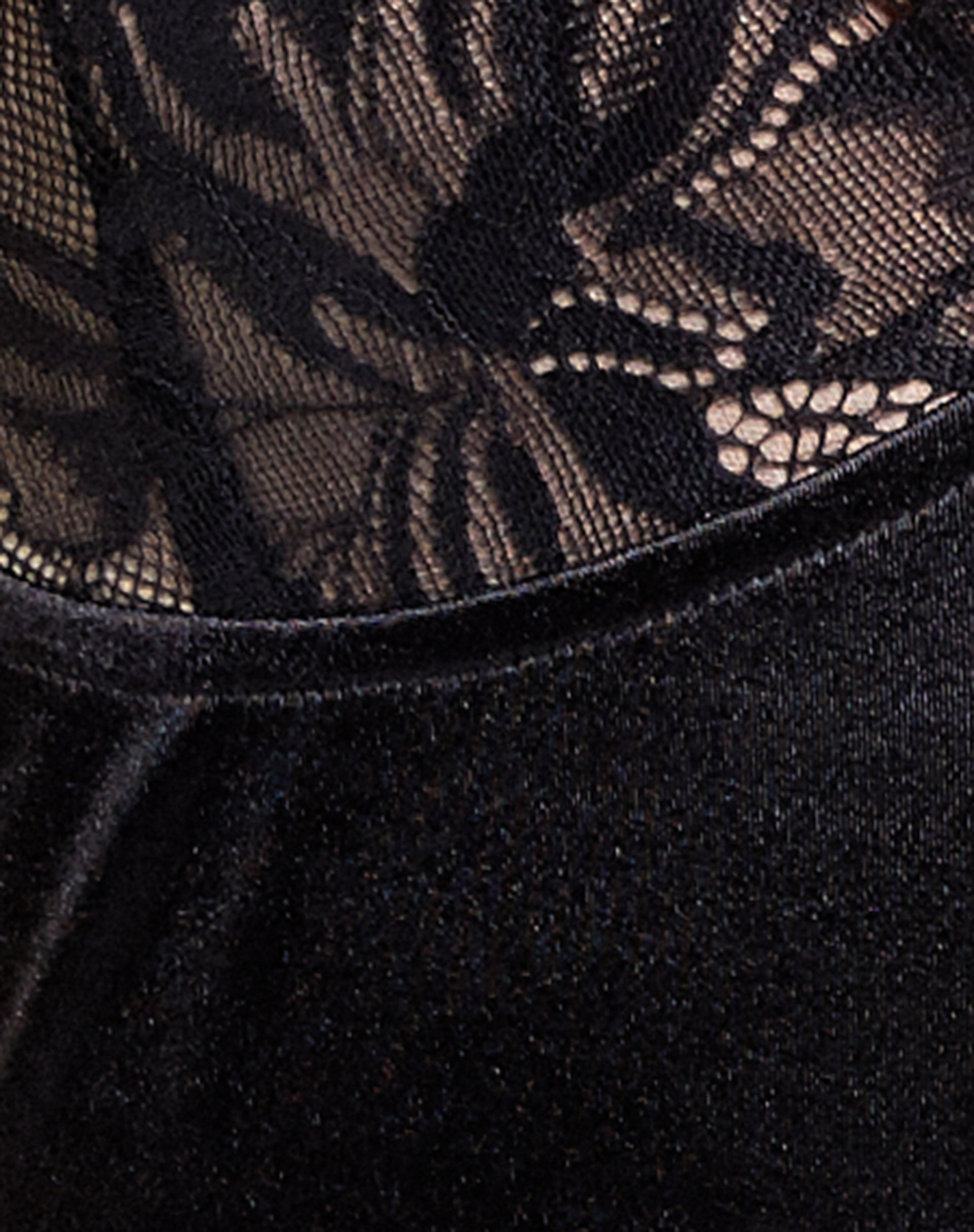 Lace Shoulder Black Satin Mini Dress