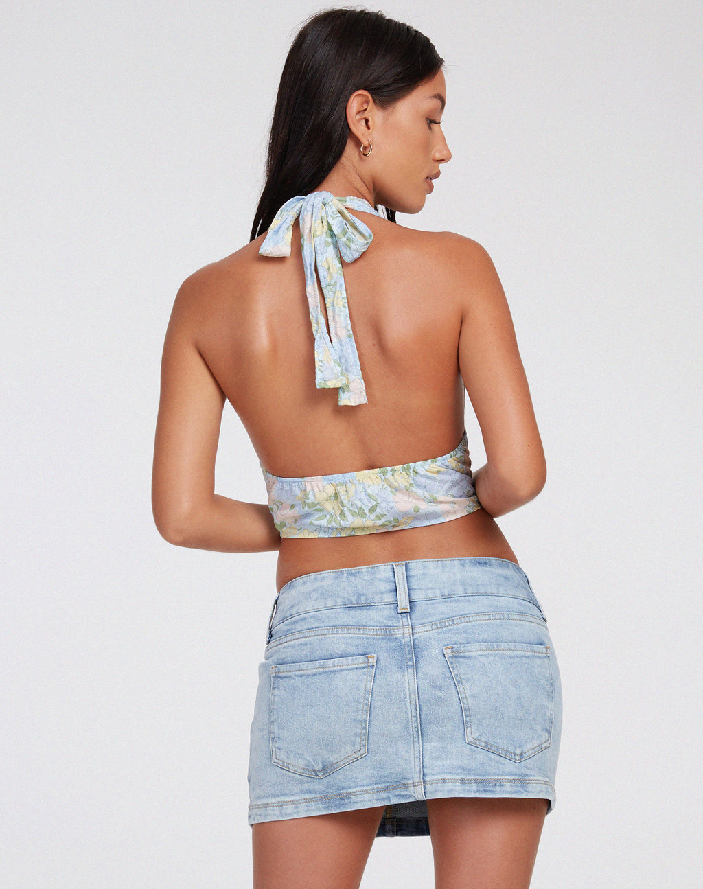Nanda Crop Top in Washed Out Pastel Floral