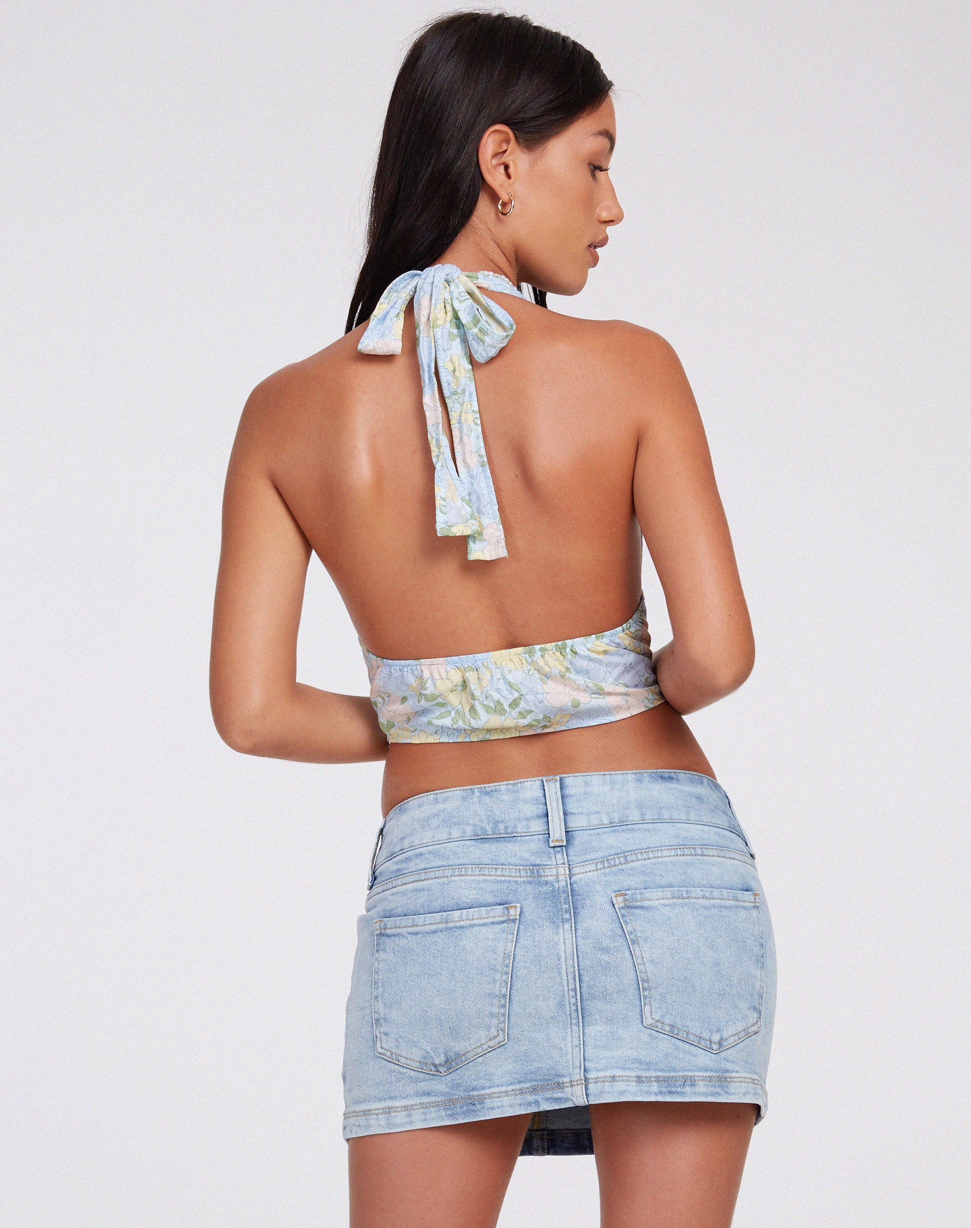 Image of Nanda Crop Top in Washed Out Pastel Floral