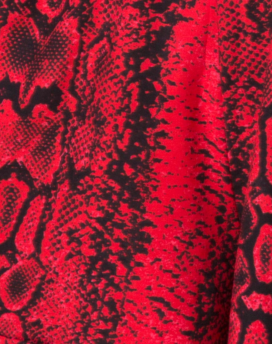 Image of Nanic Plunge Playsuit in Snake Red