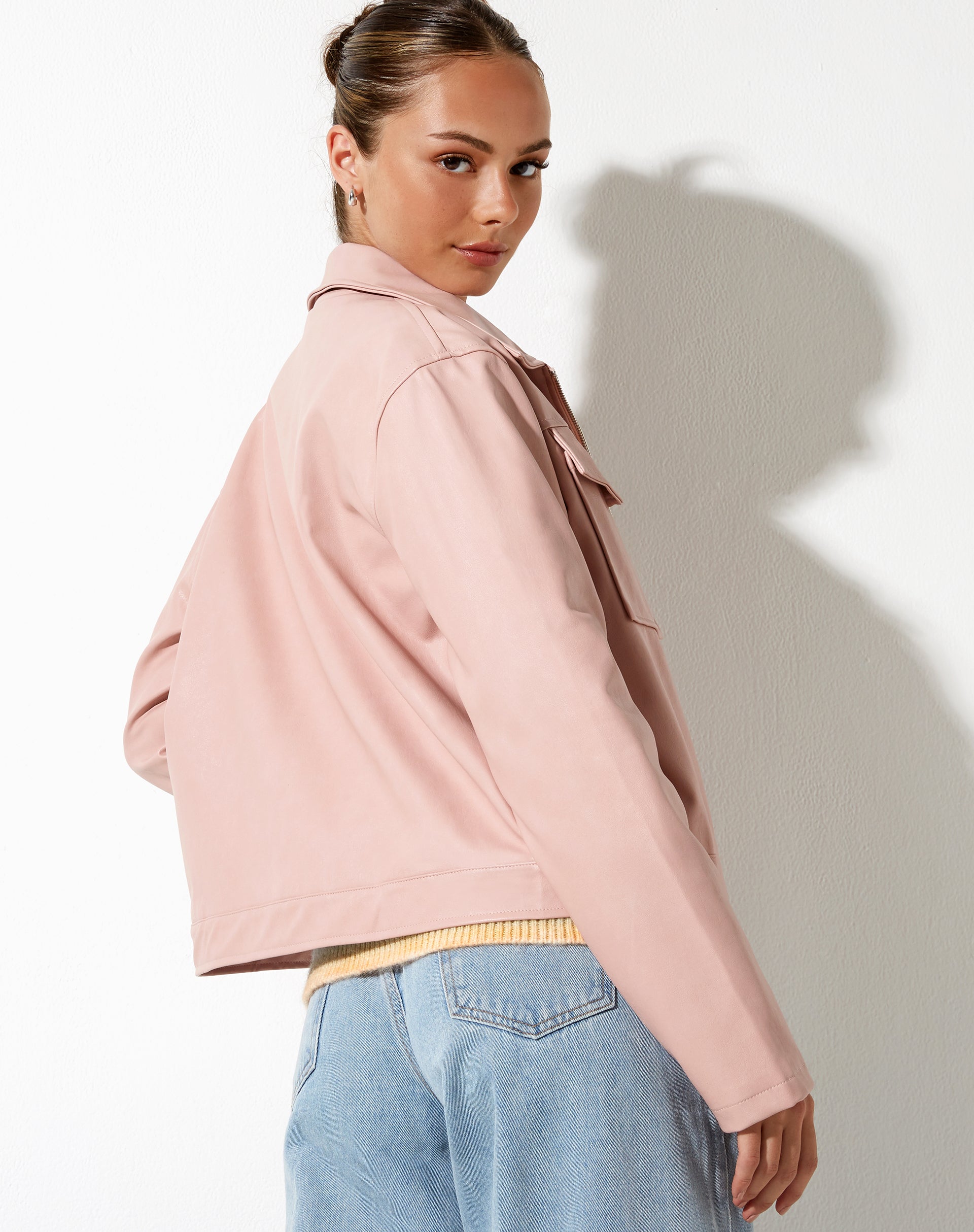 image of Natara Jacket in PU Soft Pink