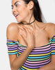 Image of Natic Off The Shoulder Bodice in New stripe