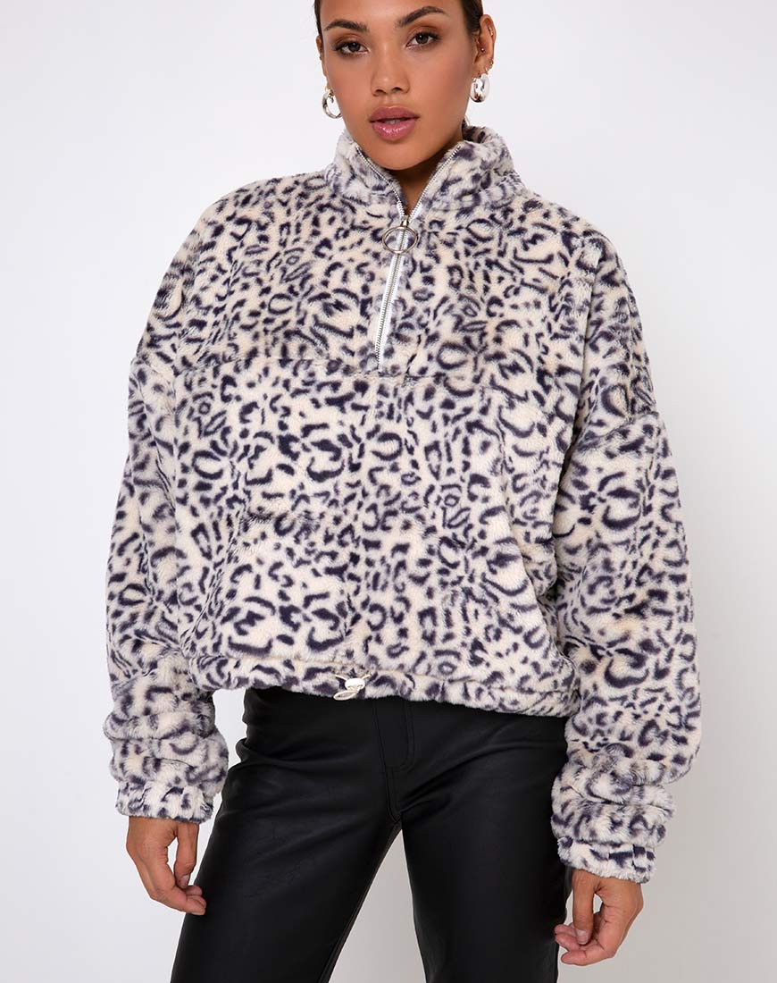 Image of Nero Ring Pull Jacket in White Leopard