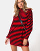 Image of Neivie Jumper in Stripe Horizontal Black / Red