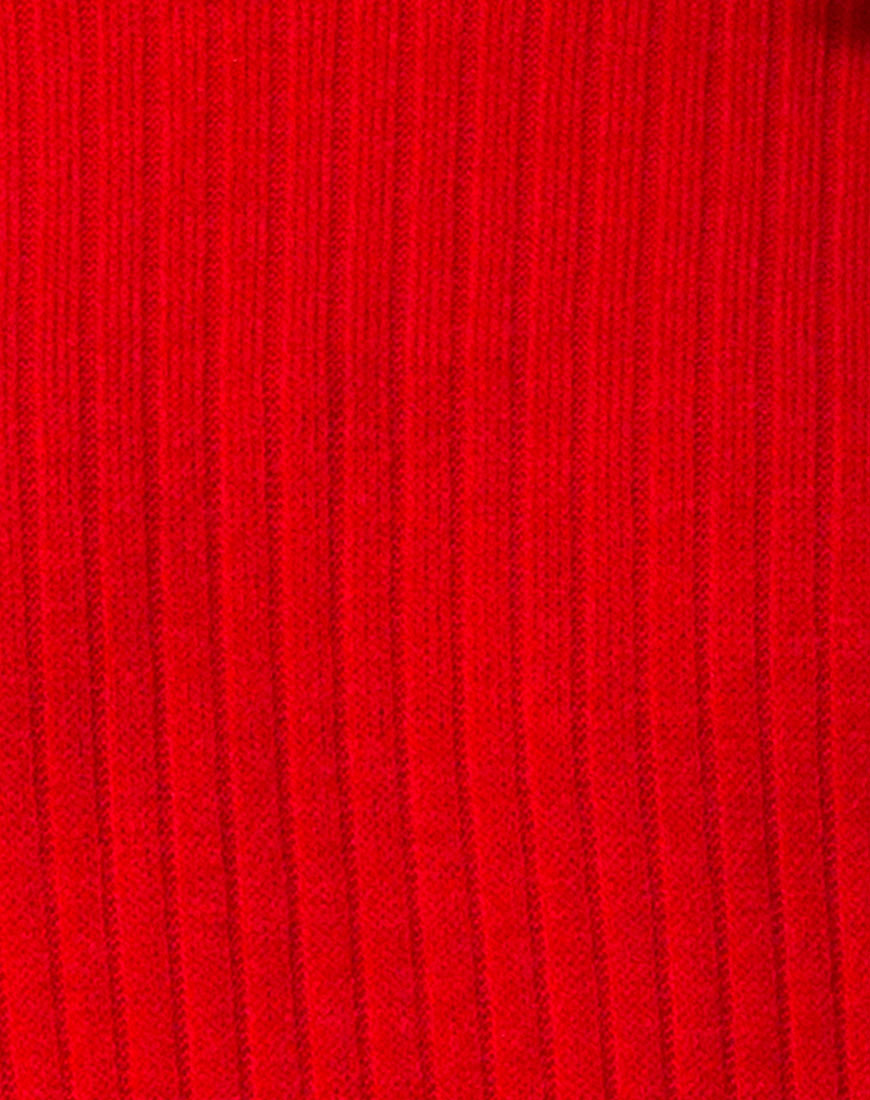 Image of Neve High Neck Dress in Red