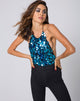 Image of Abbeylee Bodice in Square Sequin Teal