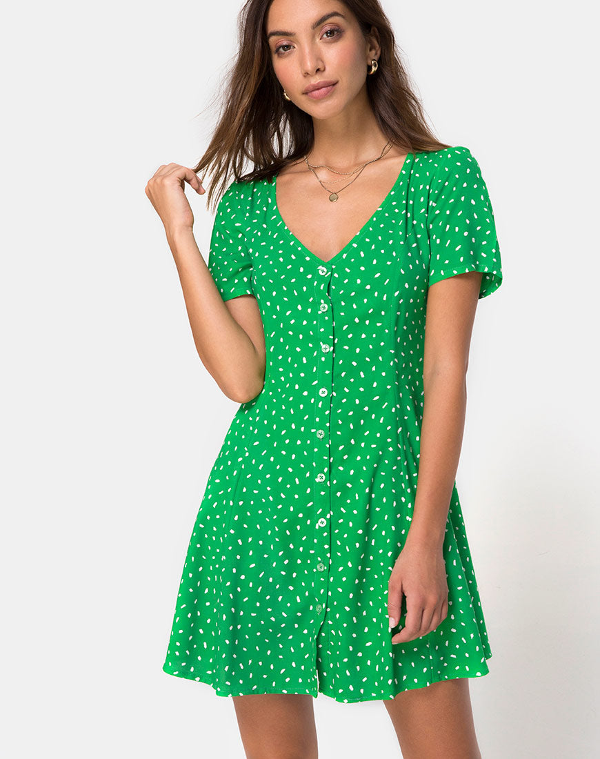 Image of Neyka Dress in Mini Diana Dot Green