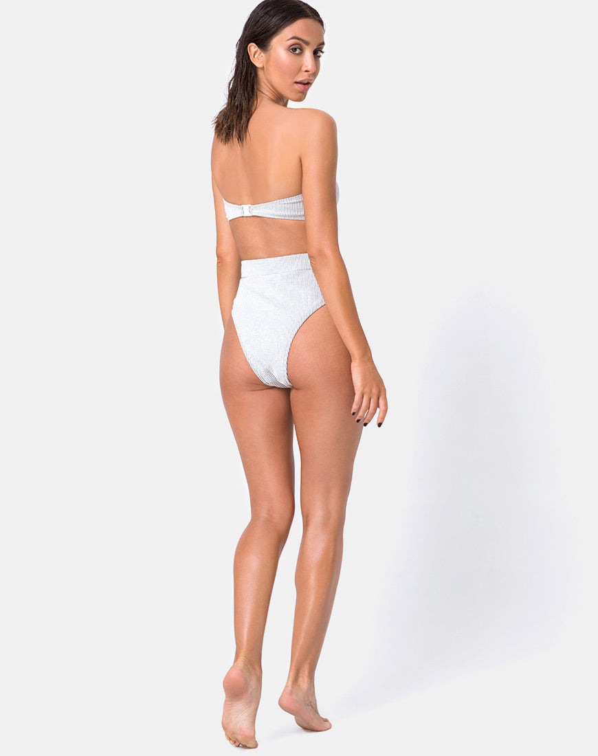 Image of Nima Bikini Top in Crinkle Rib White