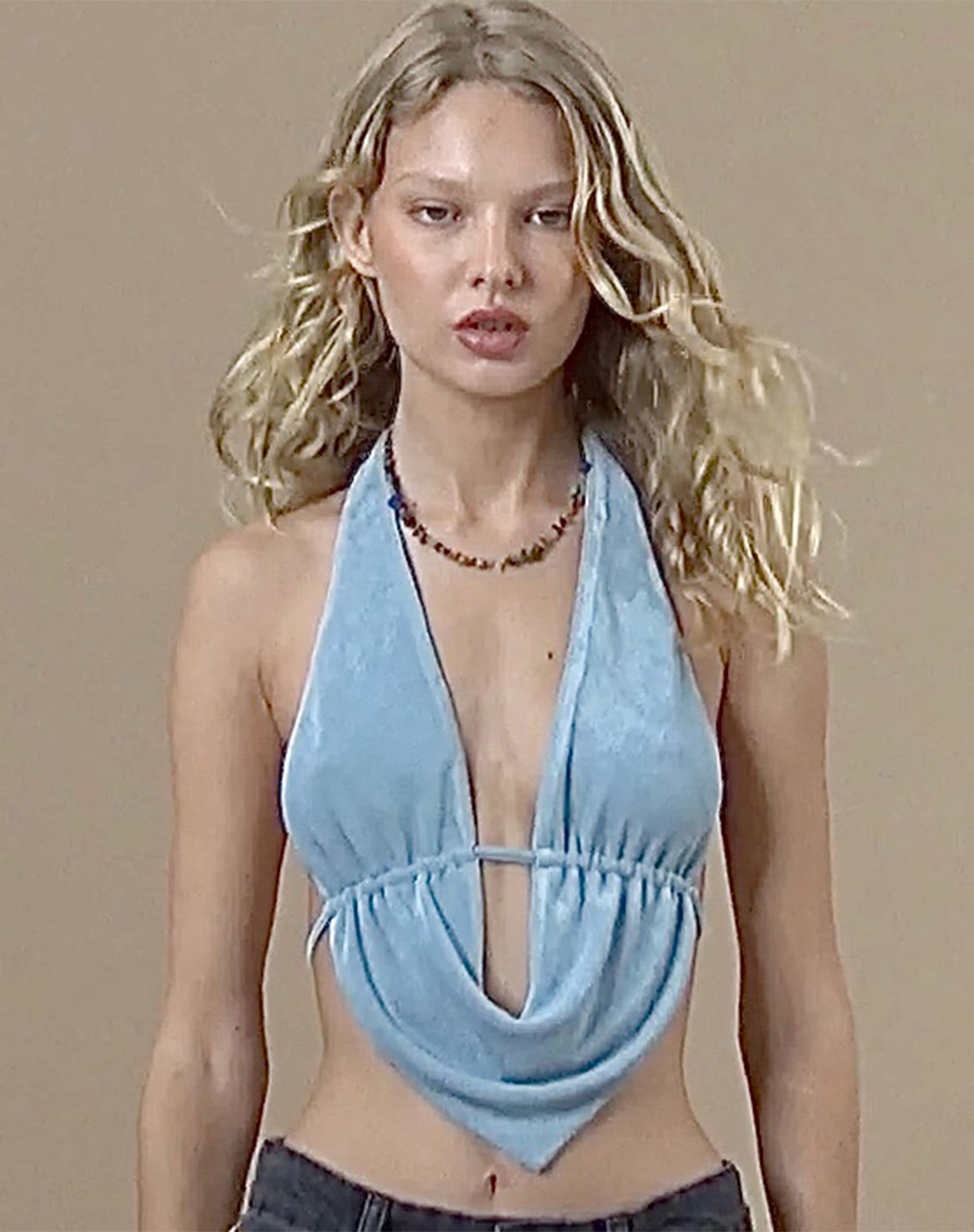 image of Nindita Crop Top in Light Blue