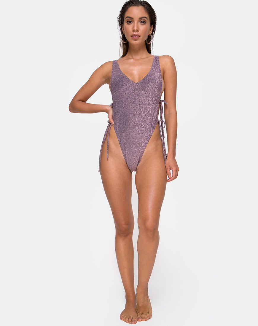 Image of Nishi Swimsuit in Gunmetal Glitter