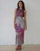 Image of Fayola Printed Maxi Dress in Pink Anatomy of Nature