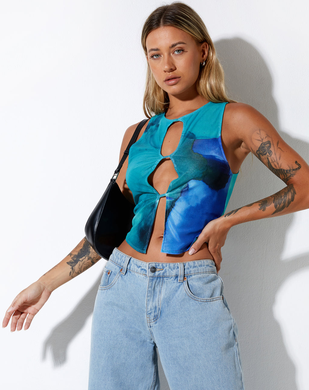 Nolan Crop Top in Fluid Watercolour Wash