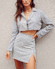 Image of Noly Cropped Blazer in Gingham Cream