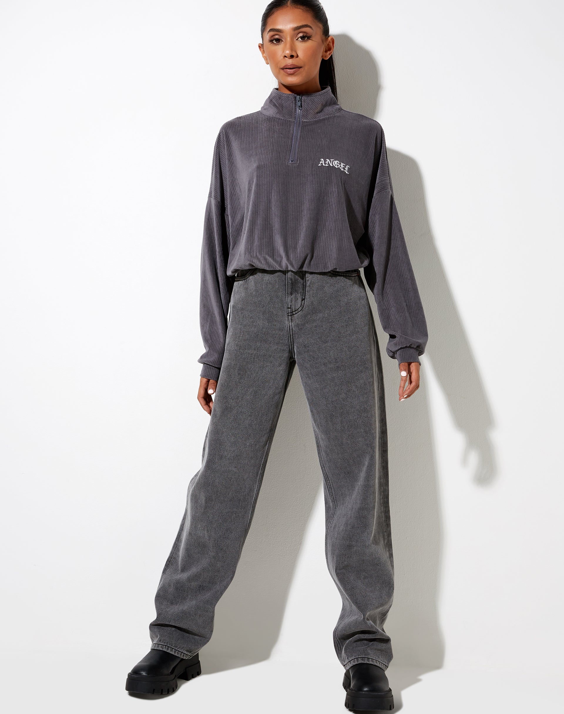 Image of Olini Jumper in Charcoal Grey Angel Embro