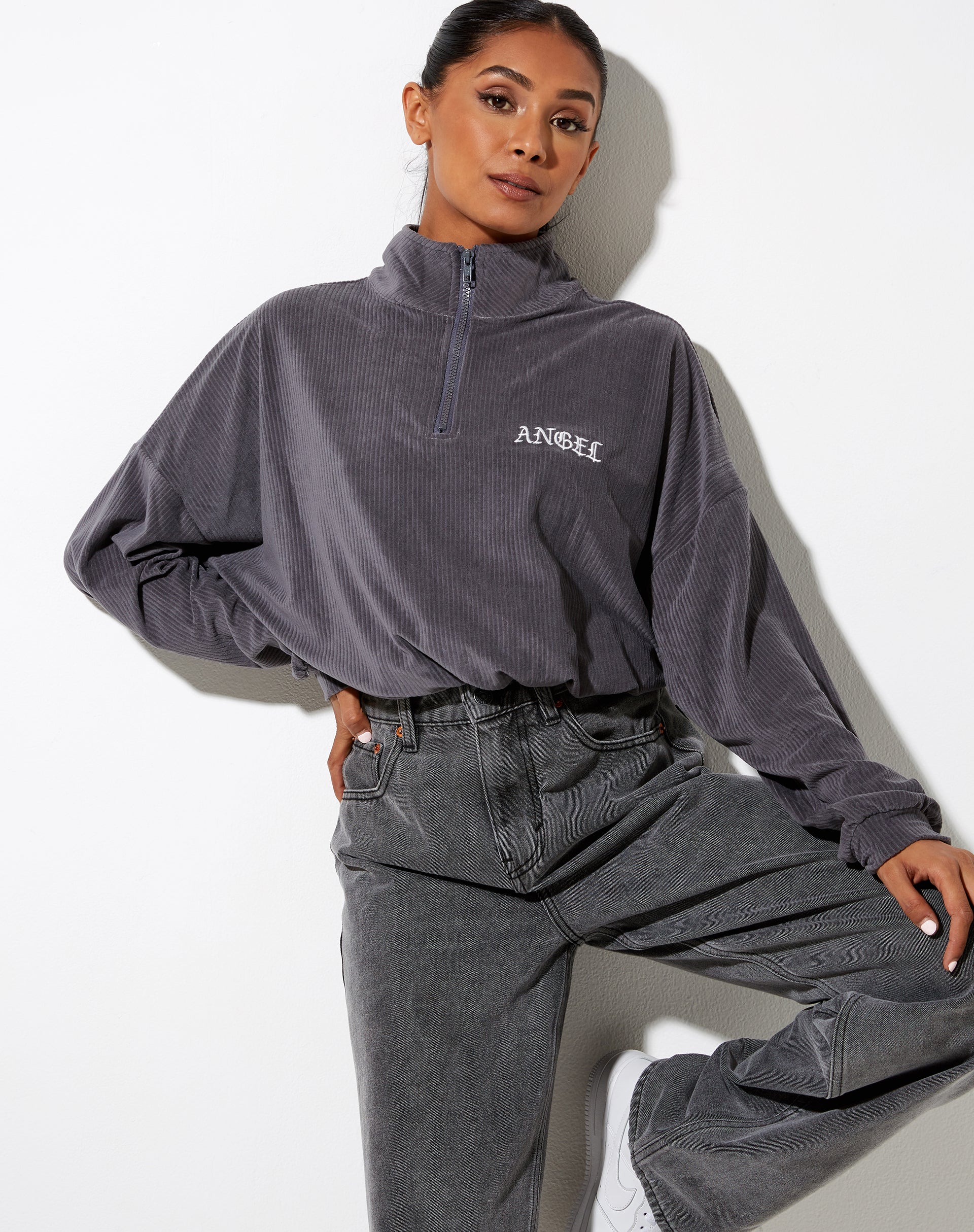 Image of Olini Jumper in Charcoal Grey Angel Embro