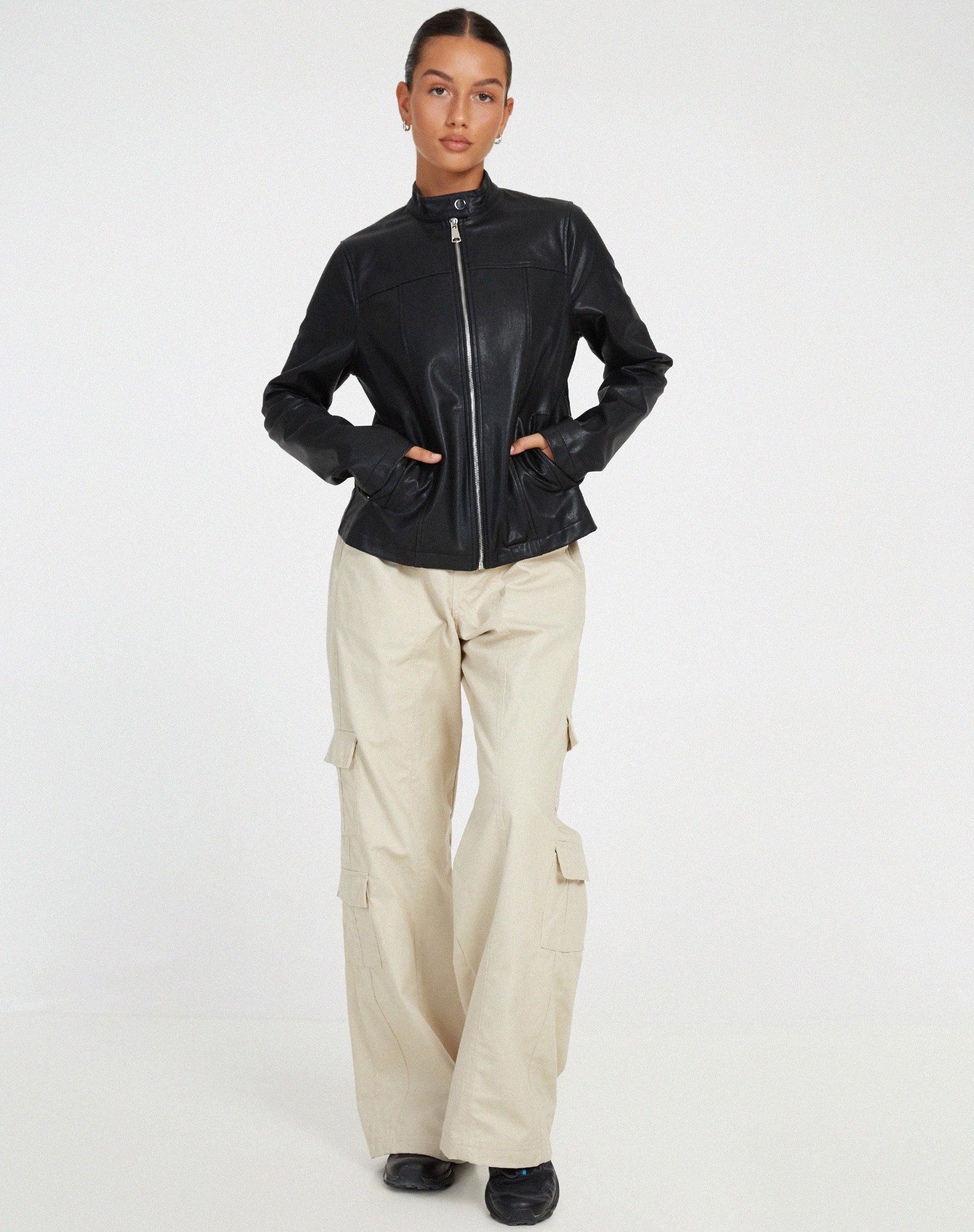 Image of Olivia Jacket in PU Black