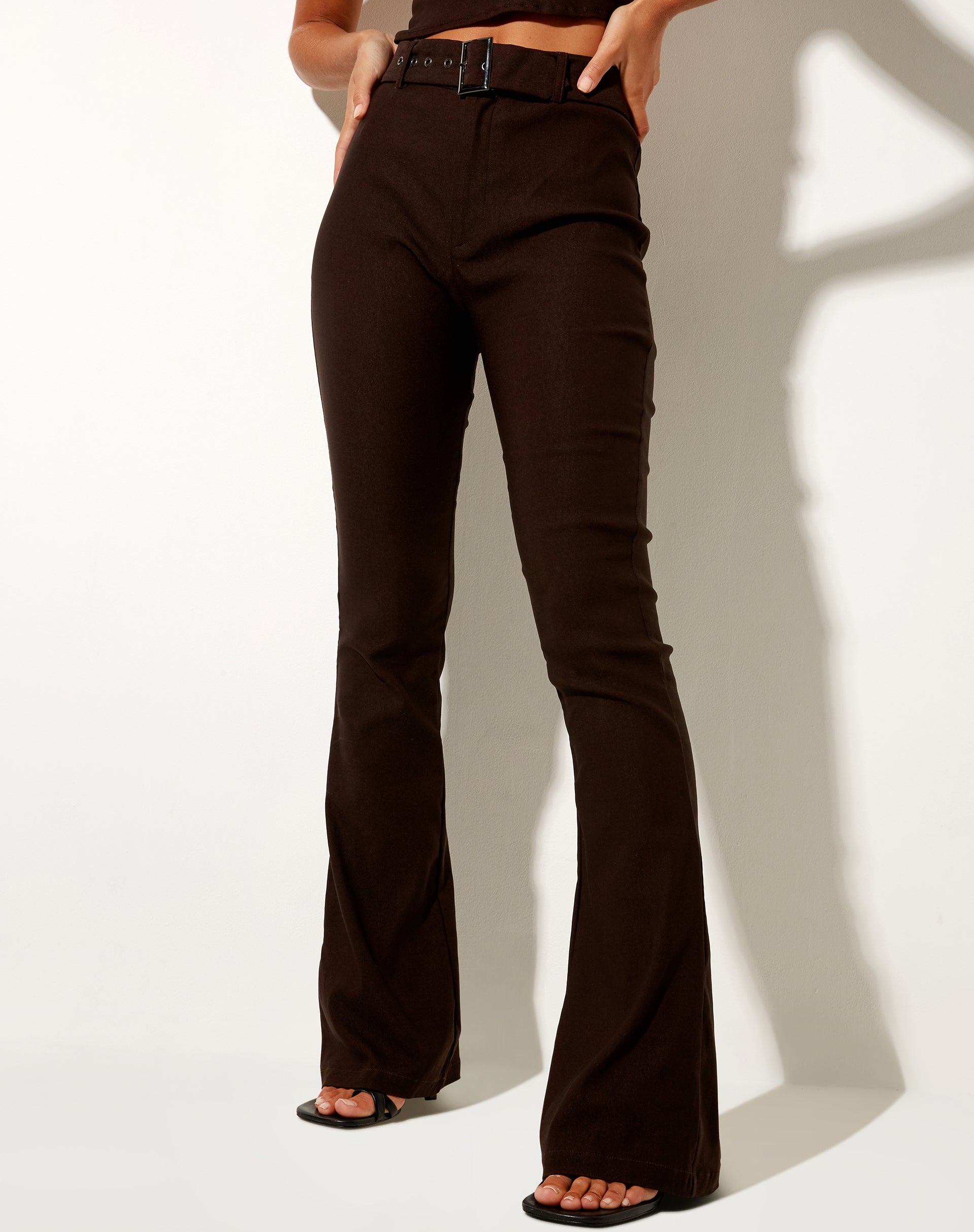 Image of Zaltana Flare Trouser in Tailoring Brown