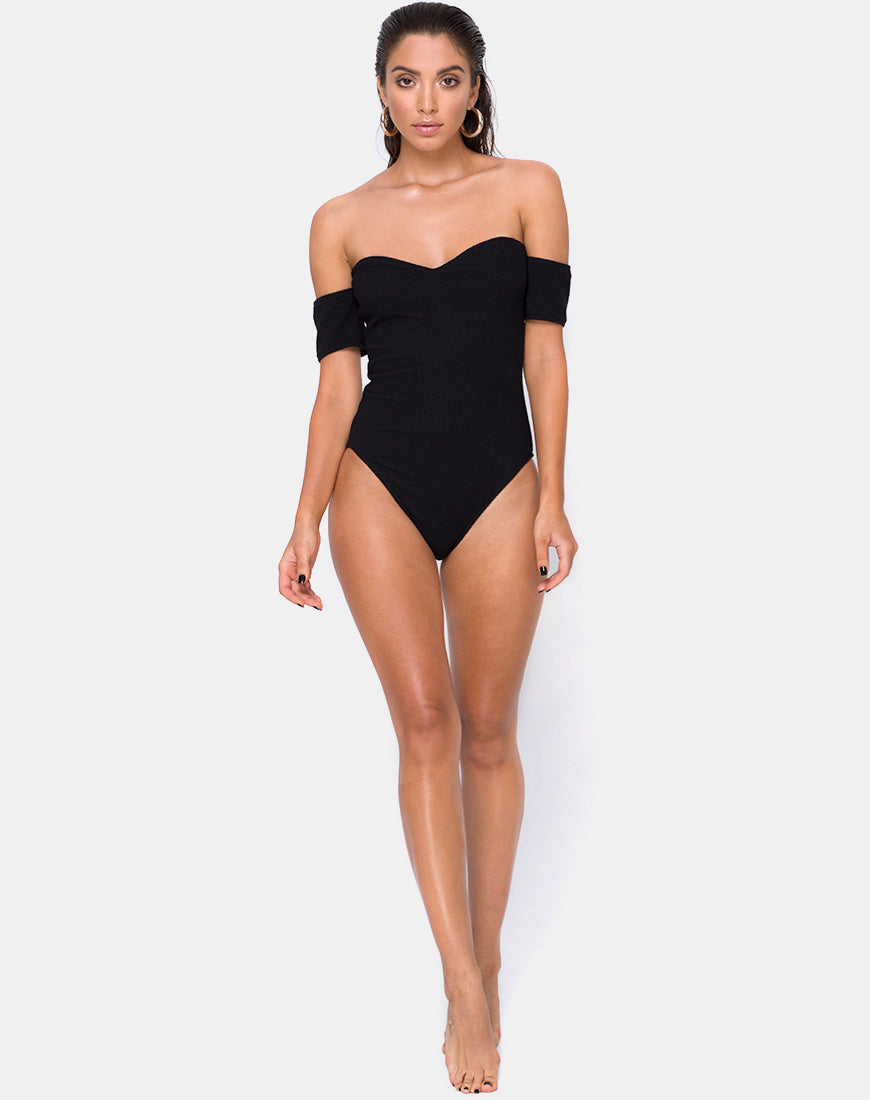 Image of Ona Swimsuit in Crinkle Rib Black