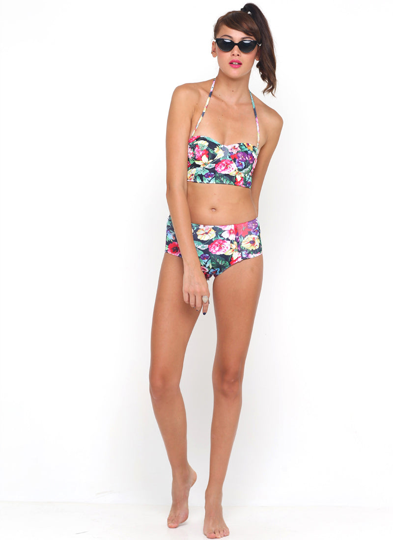 Motel Opal Midi Rise Bikini Bottom in Cottage Garden