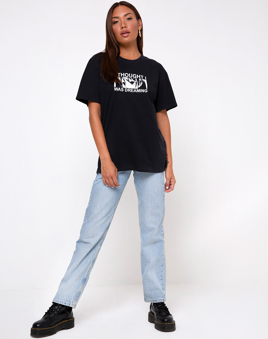 Image of Oversized Basic Tee in I thought I was dreaming Black by Motel