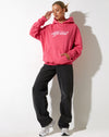 image of Oversize Hoodie in Fandango Pink with 