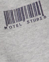 Grey Marl with Motel Barcode Embro