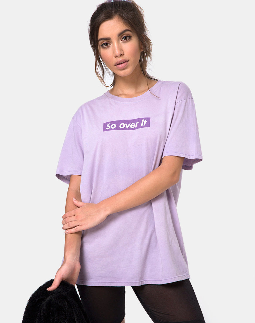 Oversize Basic Tee in Lilac "So Over It"