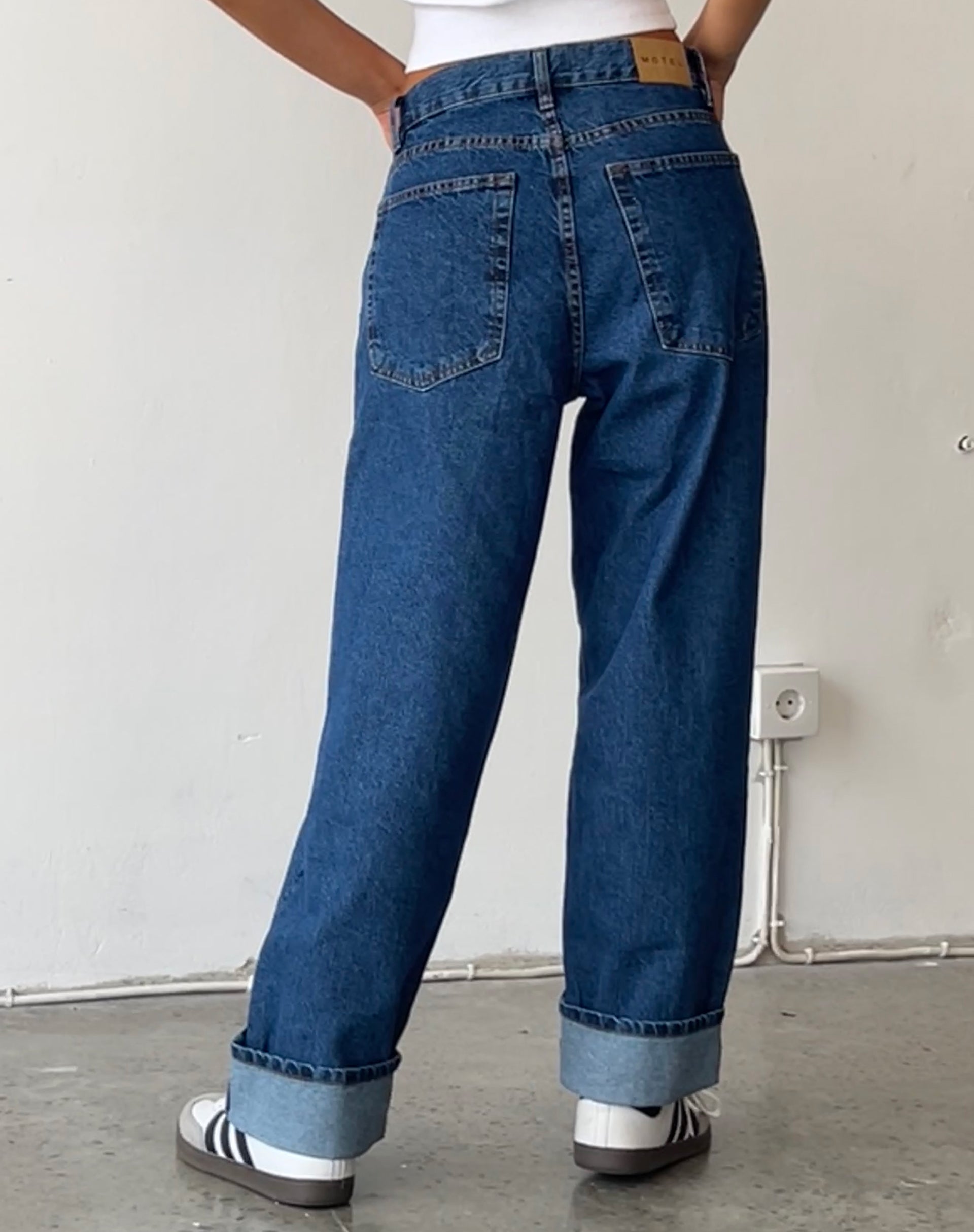 Mid Blue Used Low Rise Jeans | Oversized Dad – motelrocks.com