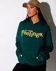 Image of Oversize Hoody in Bottle Green Too Many Feelings