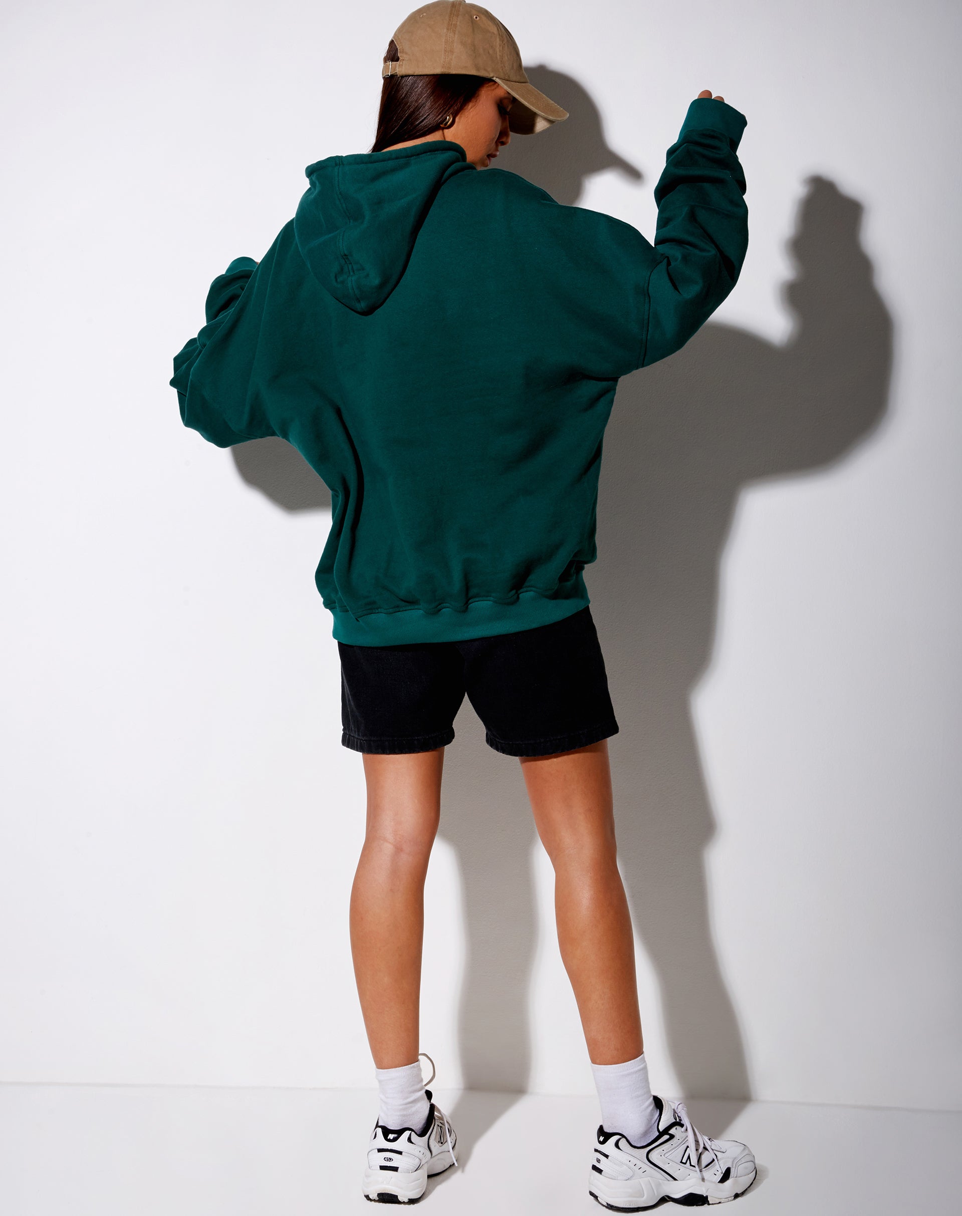 Image of Oversize Hoody in Bottle Green Too Many Feelings