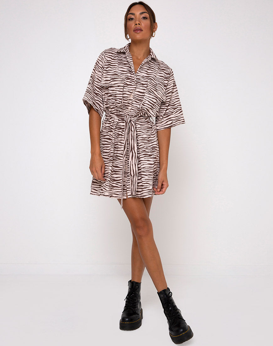 Image of Pamela Shirt Dress in Easy Tiger Cocoa