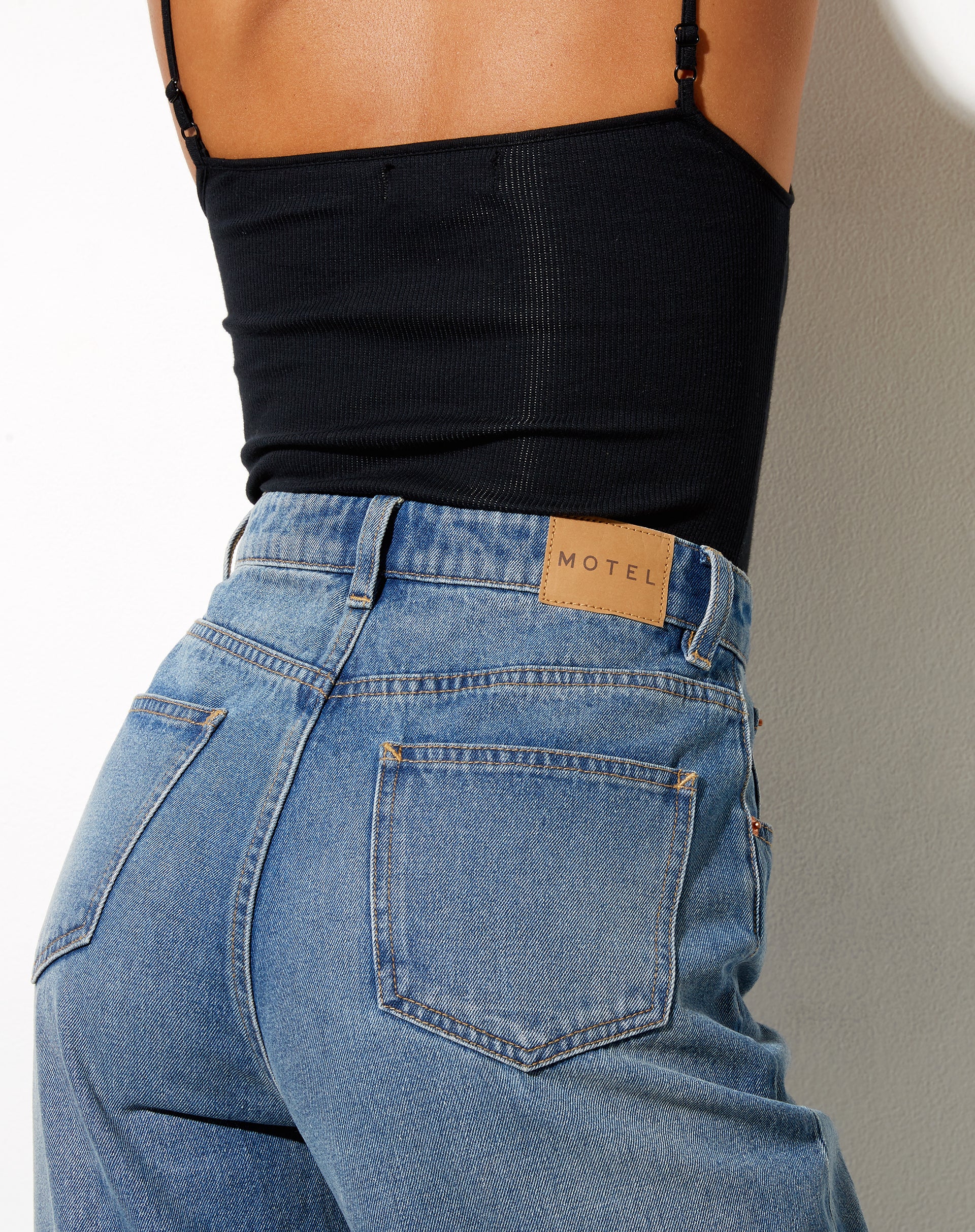 Image of Flare Parallel Jeans in Mid Wash