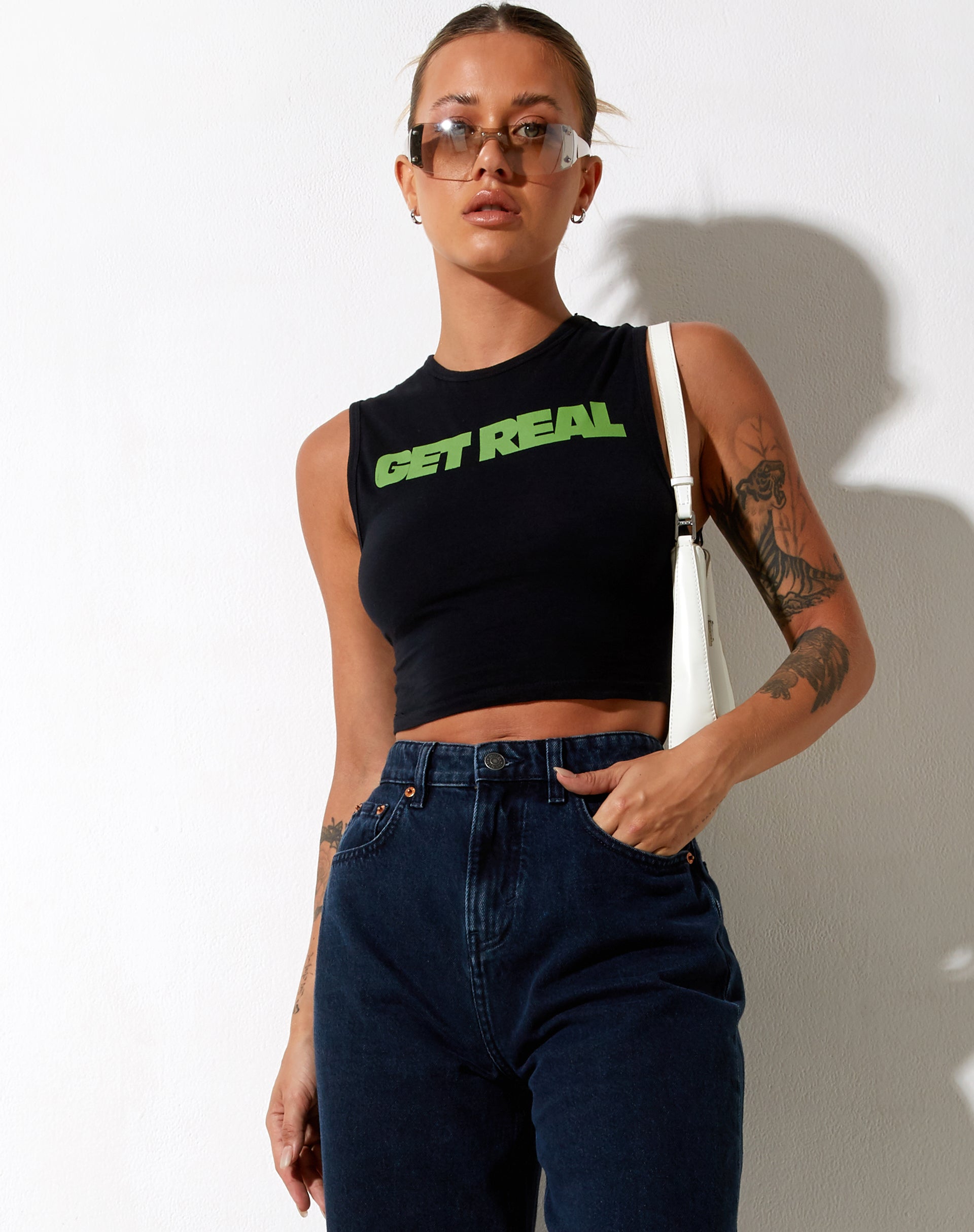 Image of Gimon Crop Top in Black Get Real