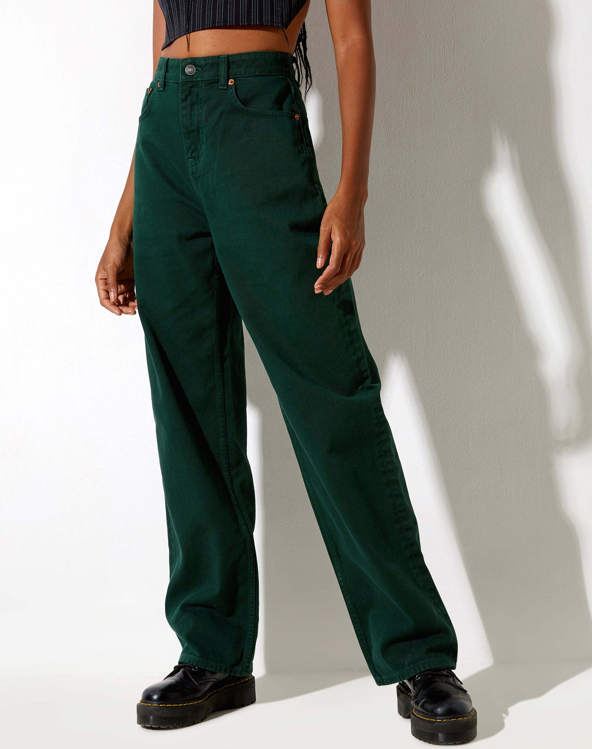 Image of Parallel Jeans in Forest Green