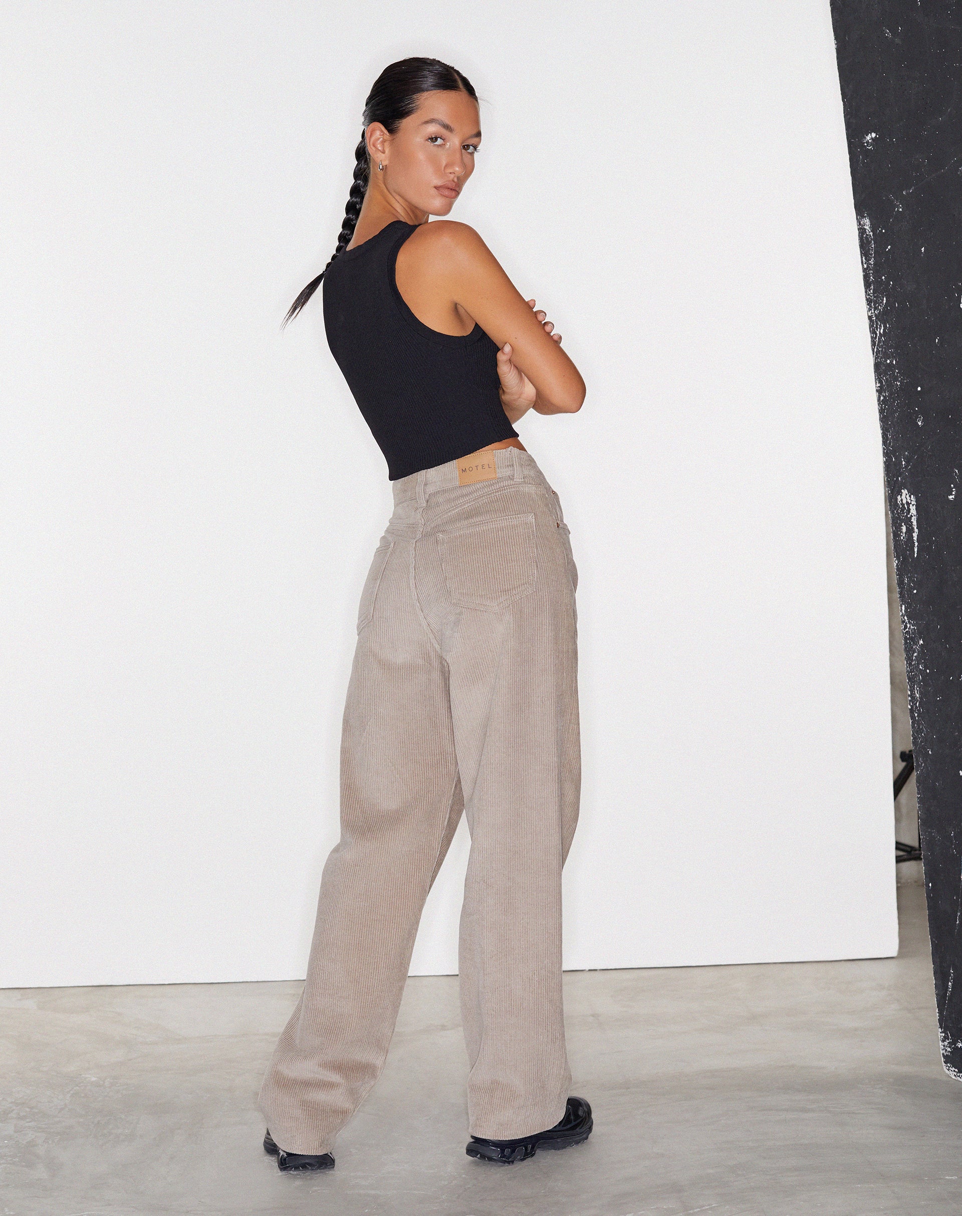 image of Parallel Jeans in Cord Smoke Grey