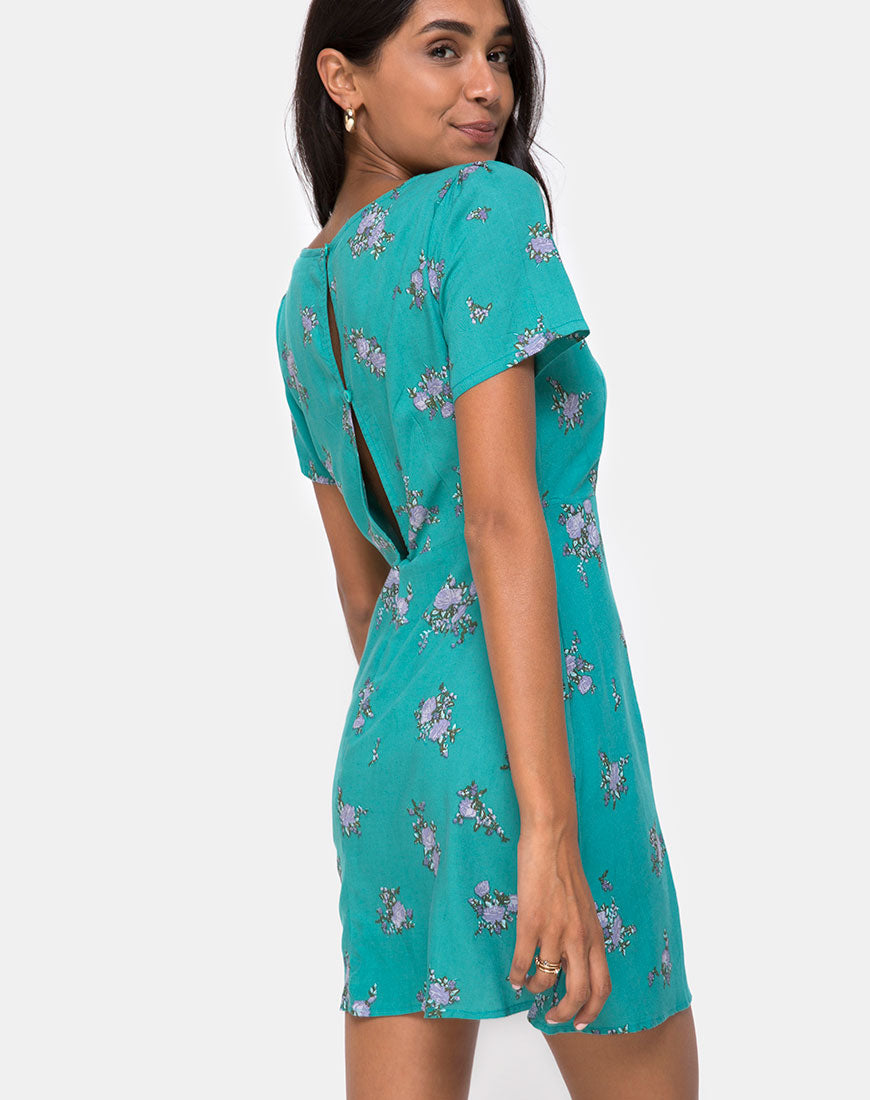 Image of Peky Babydoll Dress in Soi Rose Green