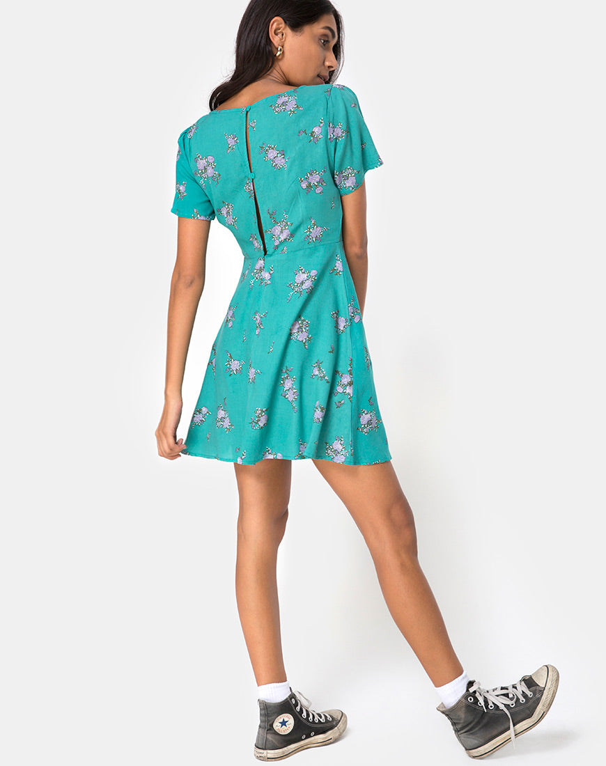 Image of Peky Babydoll Dress in Soi Rose Green