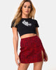 Image of Pelmet Mini Skirt in Coloured Animal Red