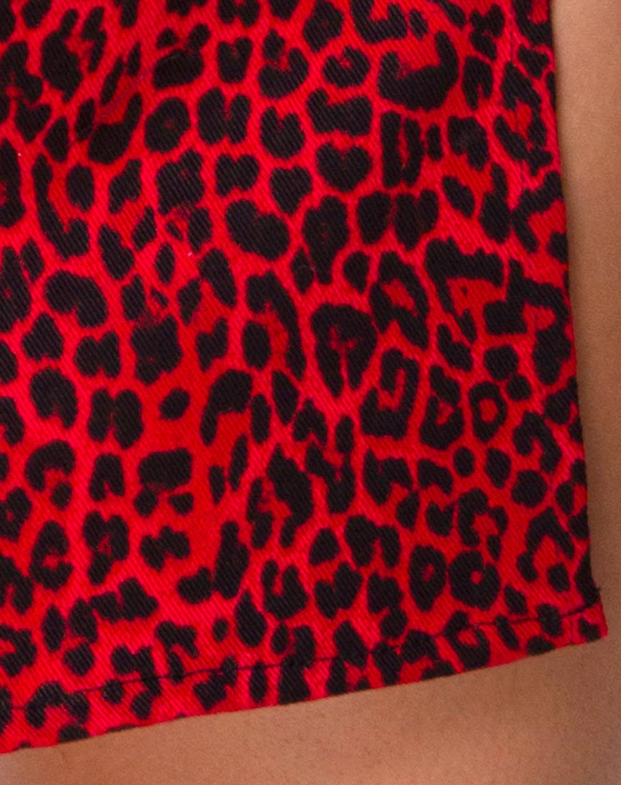 Image of Pelmet Mini Skirt in Coloured Animal Red