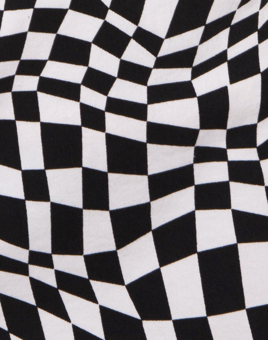 Image of Pelmo Mini Skirt in Square Flag Black and White
