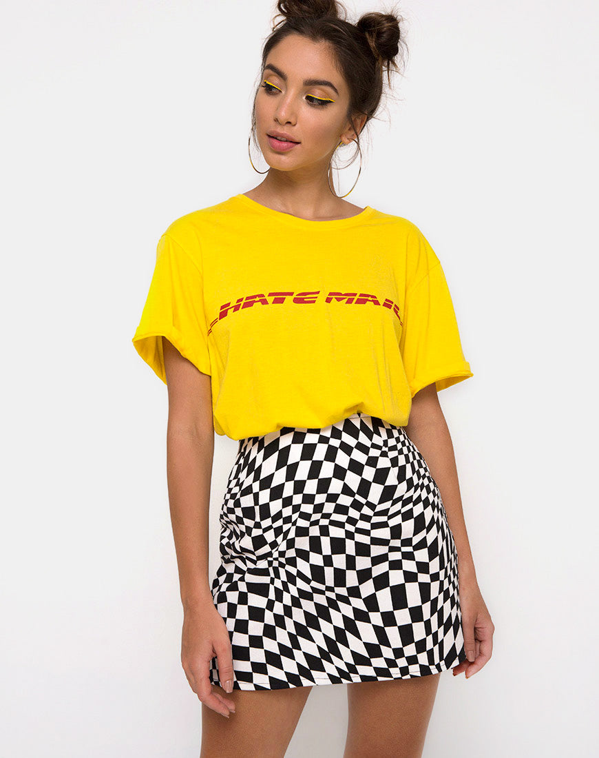 Pelmo Mini Skirt in Square Flag Black and White motelrocks