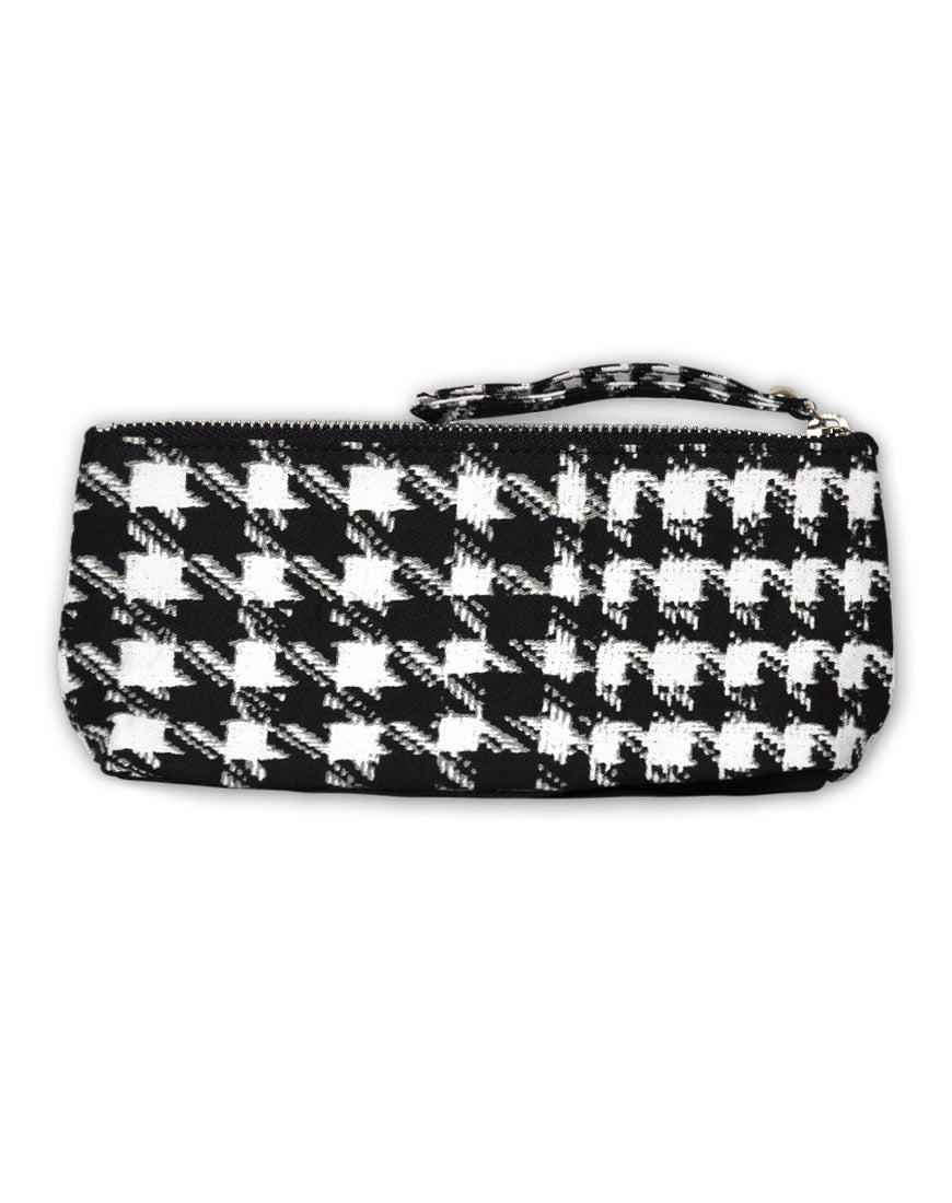 Motel Zip Mini Pencil Case in Hounds Tooth Black and White