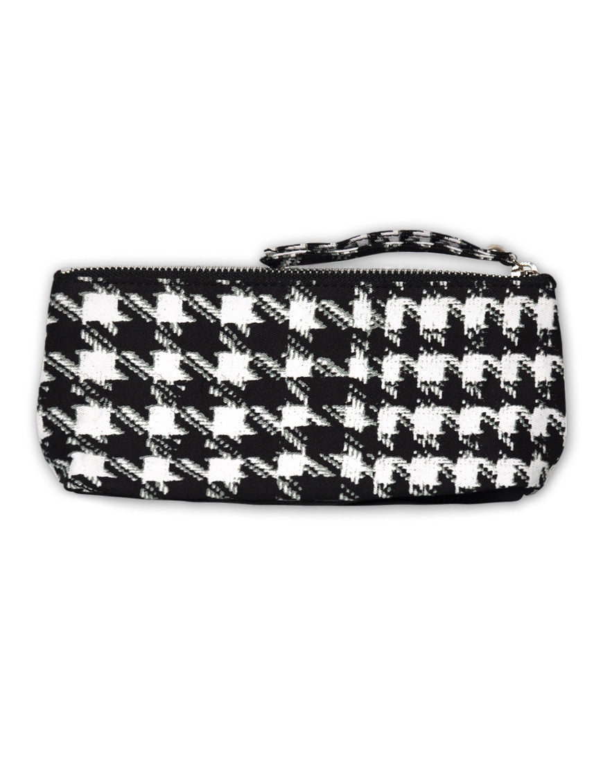 Image of Motel Zip Mini Pencil Case in Hounds Tooth Black and White