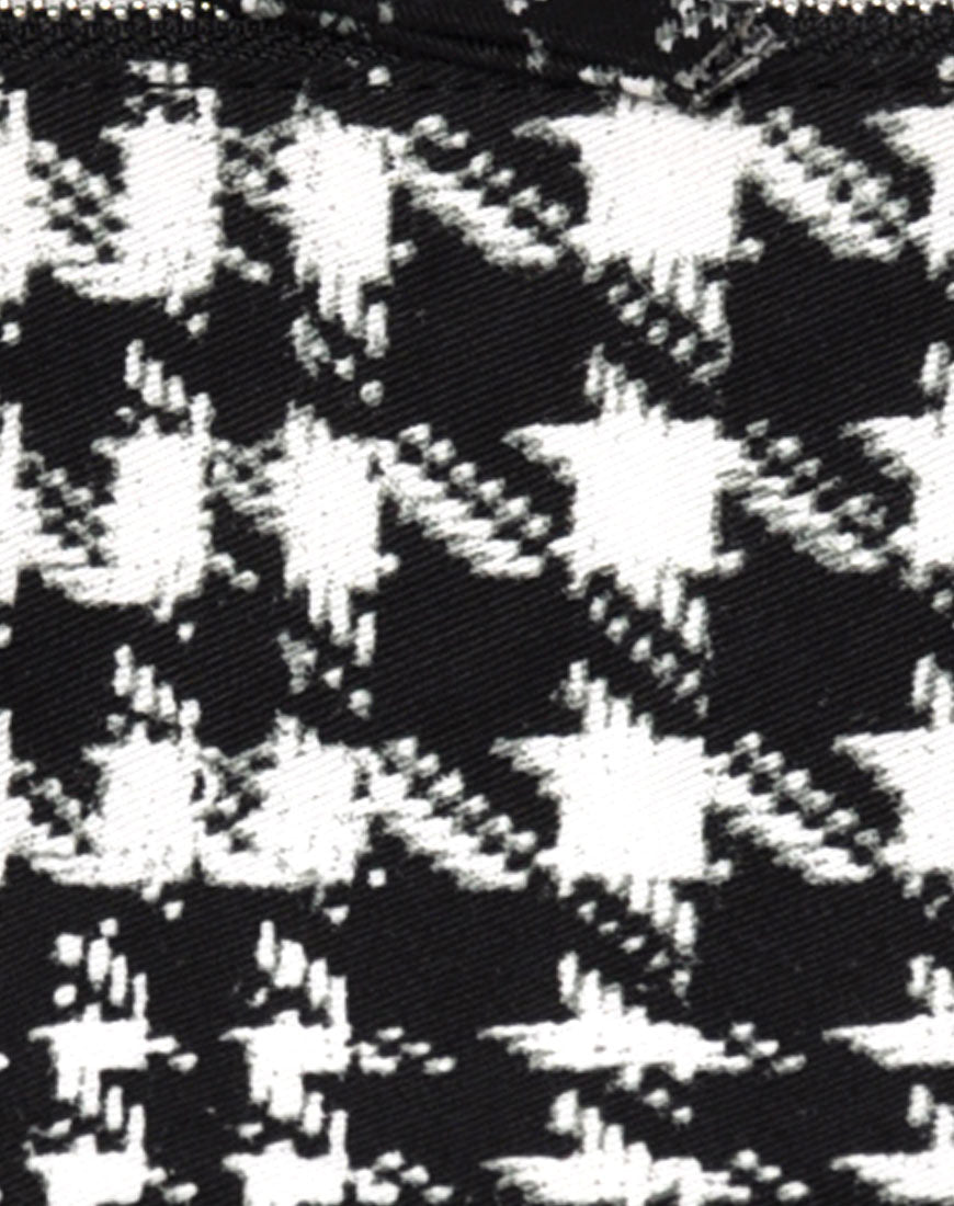 Image of Motel Zip Mini Pencil Case in Hounds Tooth Black and White