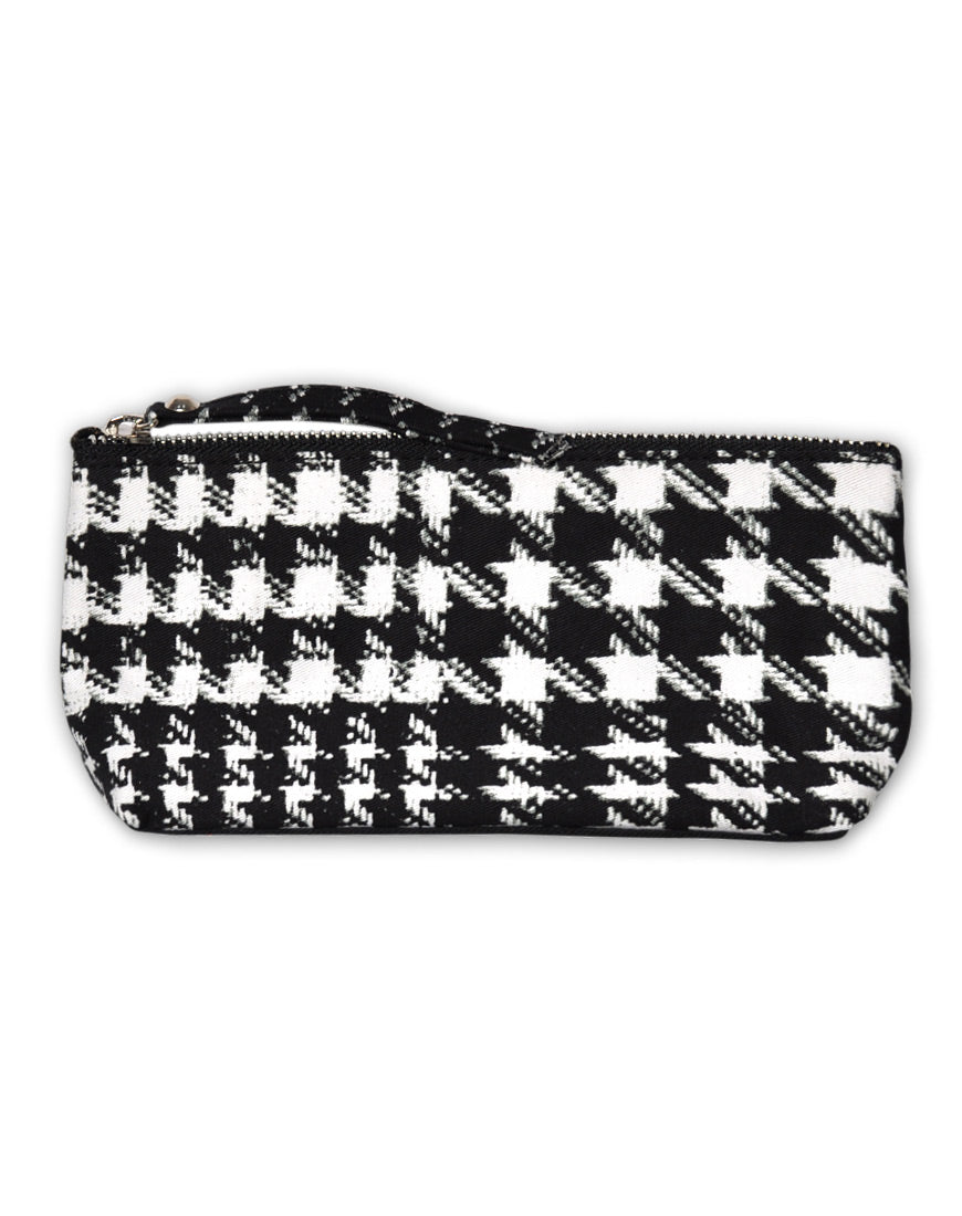 Motel Zip Mini Pencil Case in Hounds Tooth Black and White