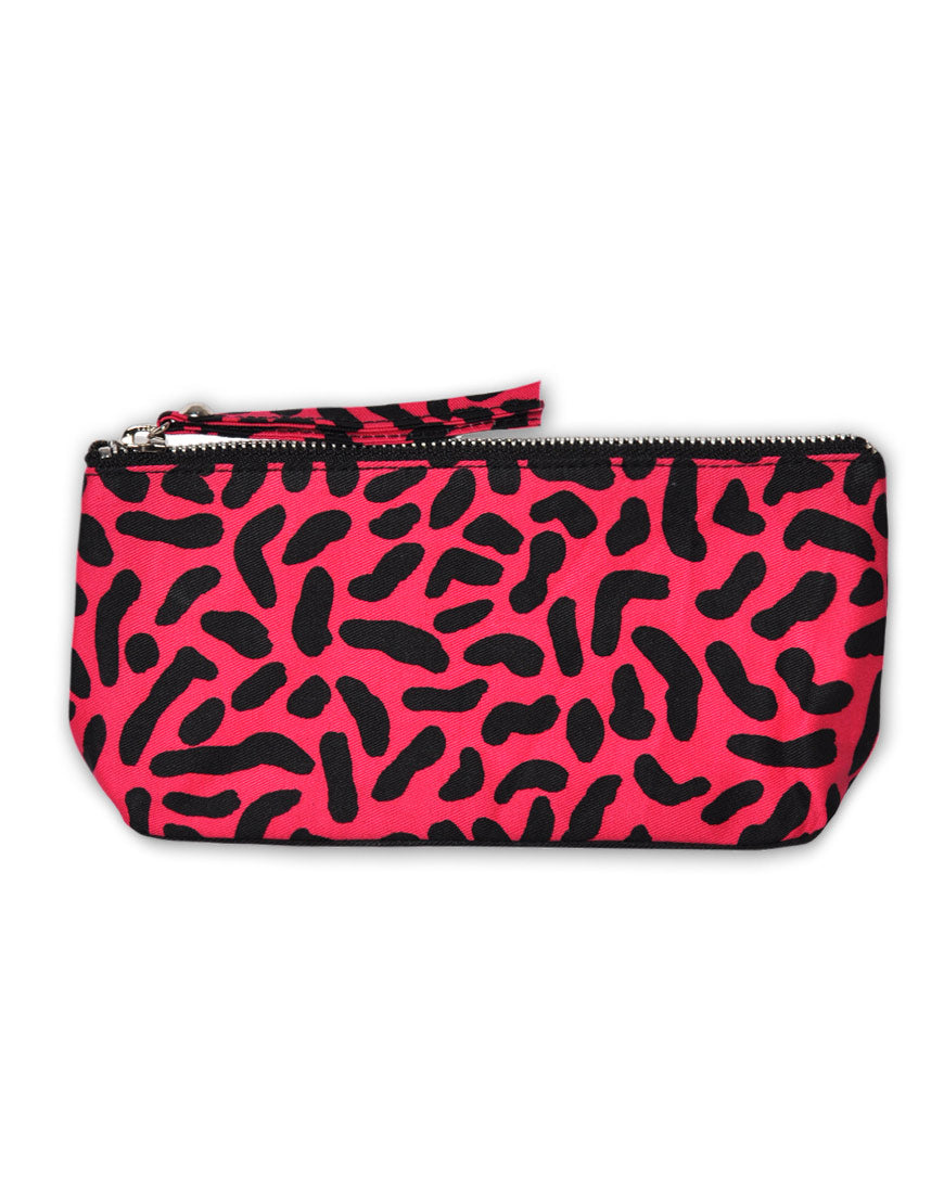 Motel Zip Pencil Case in Internet Germs Black and Pink