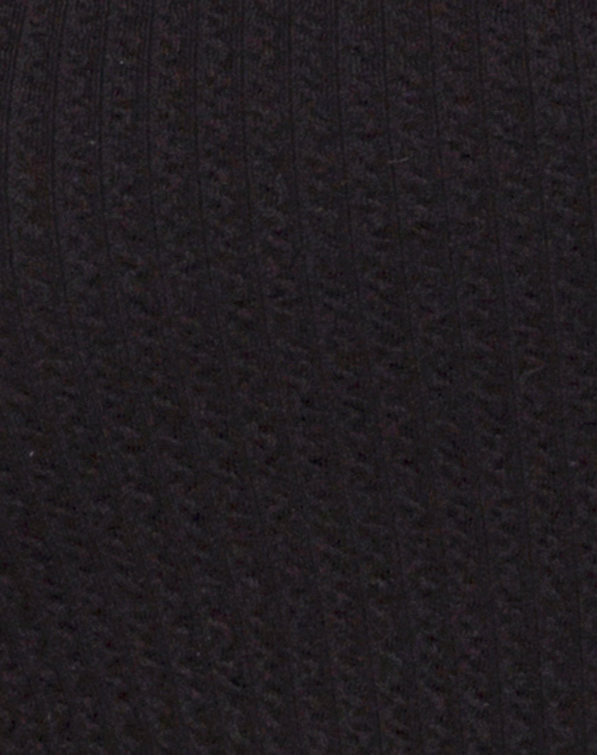 Image of Pendan Bodycon Dress in Rib Black